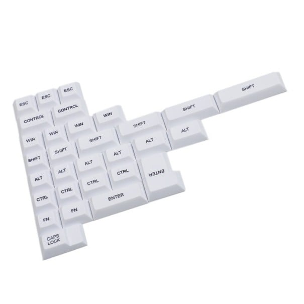 Fehér cserélhető módosító billentyűkészlet mechanikus billentyűzethez DSA profil PBT anyag Cherry MX, Gateron MX és Kailh MX kapcsolókhoz 1