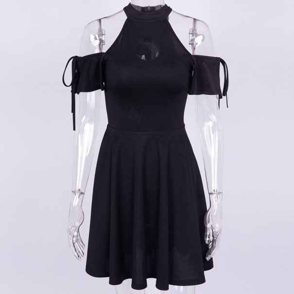 Fekete gótikus mini ruha L