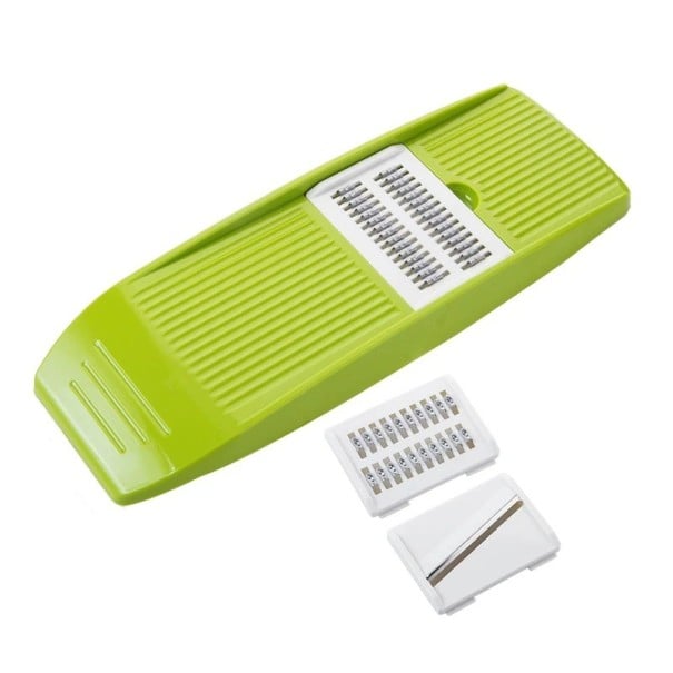 Feliator de legume cu 3 lame din oțel inoxidabil feliator manual verde pentru fructe, salate și prepararea mâncărurilor 1