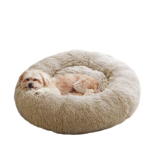 Fellbett für Katzen und Hunde 50 x 50 cm beige