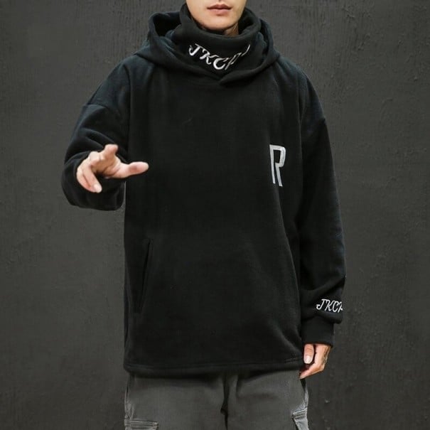 Felpa da Uomo con Collo F61 nero 5XL