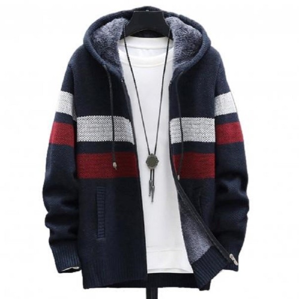 Felpa da uomo con pelliccia F93 blu scuro S