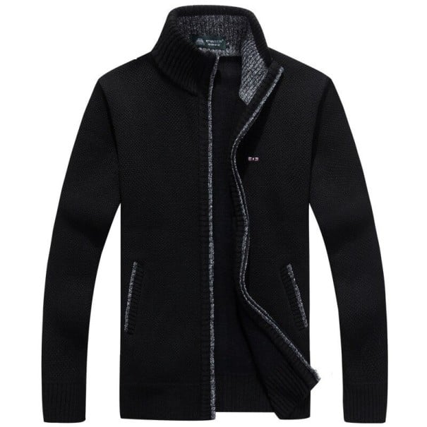 Felpa da uomo con zip F149 nero M