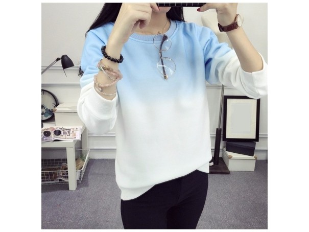 Felpa donna bicolore J1035 blu L