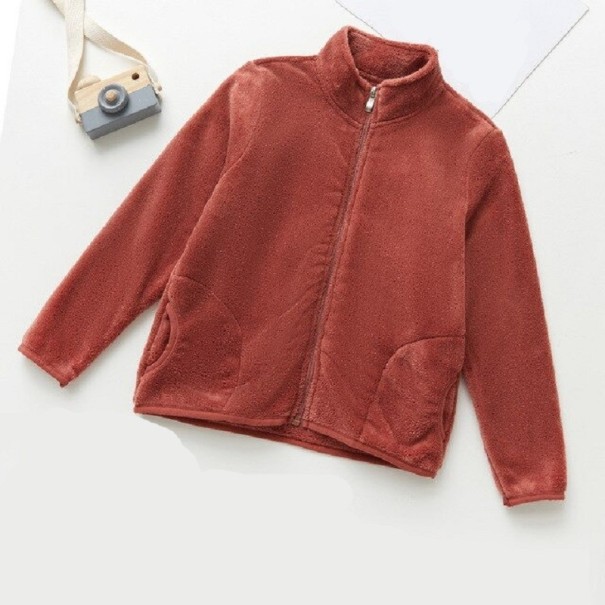 Felpa in peluche per bambini con zip bordeaux 10