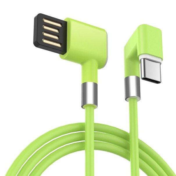 Ferde USB - Micro USB / USB-C kábel zöld 1