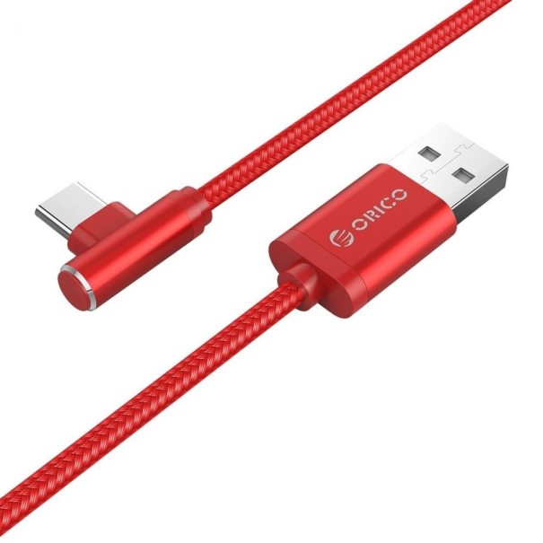 Ferde USB - USB-C / Micro USB / Lightning kábel piros 1