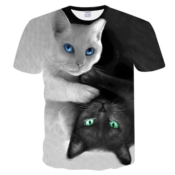 Férfi 3D-s póló - macskák XXL