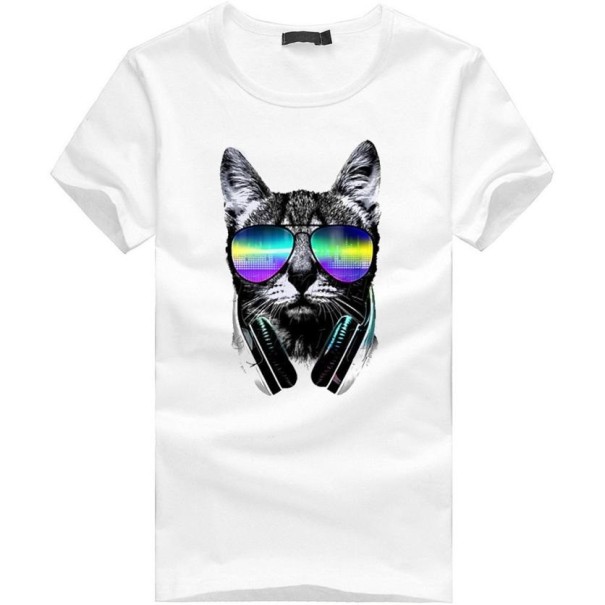 Férfi divat póló 3D motívummal - DJ CAT XXS