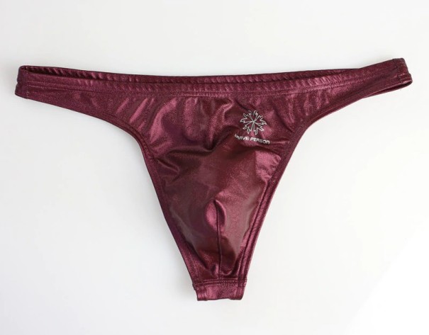 Férfi elegáns tanga burgundia XS