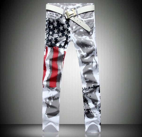 Férfi farmer USA zászlóval 32