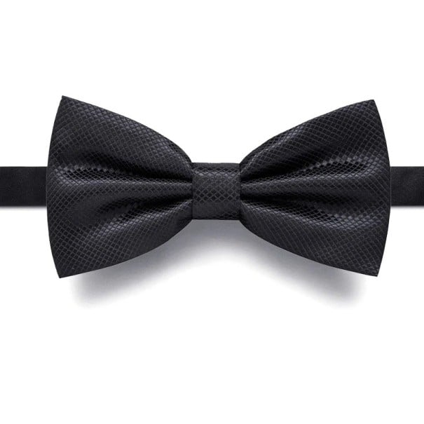 Férfi fekete csokornyakkendő mintával Elegáns kiegészítő Formális stílus Minőségi anyagból Állítható méret Esküvőre, szalagavatóra, bulikra 1