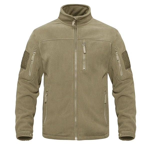 Férfi fleece dzseki zsebekkel khaki XXL
