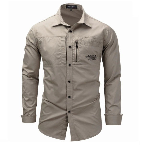Férfi ing F441 khaki XL