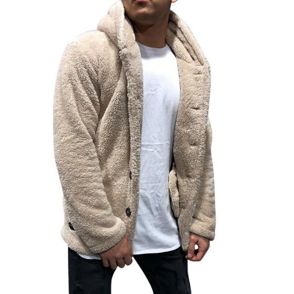 Férfi meleg pulóver bézs XL