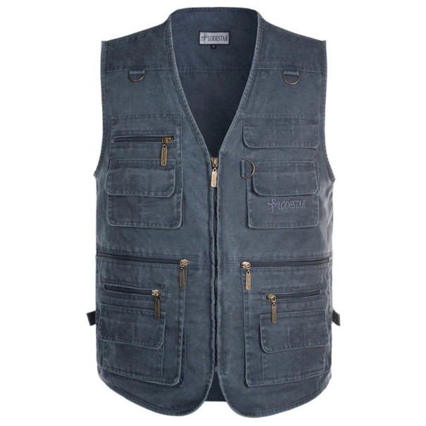 Férfi mellény zsebbel A1805 kék 5XL