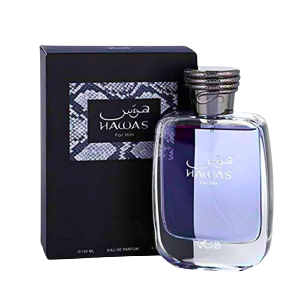 Férfi parfüm Eau de Parfum Hawas 100ml Ibolya illat keleties tónusokkal Elegáns parfümös víz férfiaknak Luxus ajándéküveg 1