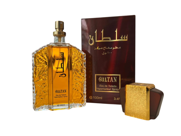 Férfi parfüm Eau de Toilete Sultan 100 ml Keleti illat Elegáns flakon Hosszan tartó aroma Luxuskozmetika Férfiaknak Ajándék 1