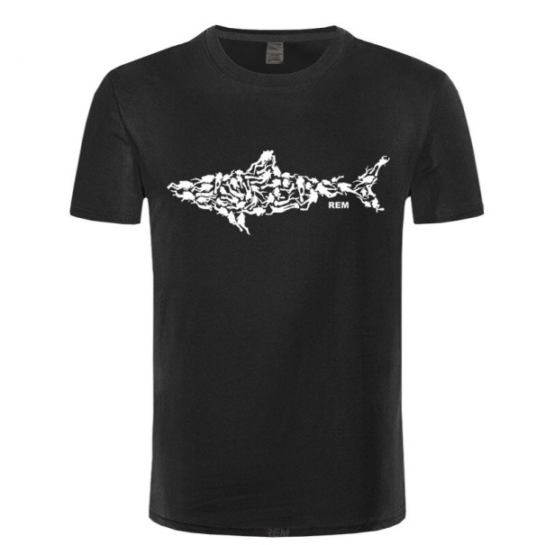 Férfi póló cápával T2377 fekete L