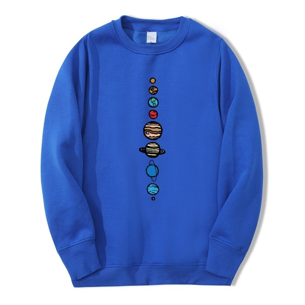 Férfi pulóver bolygókkal kék XL