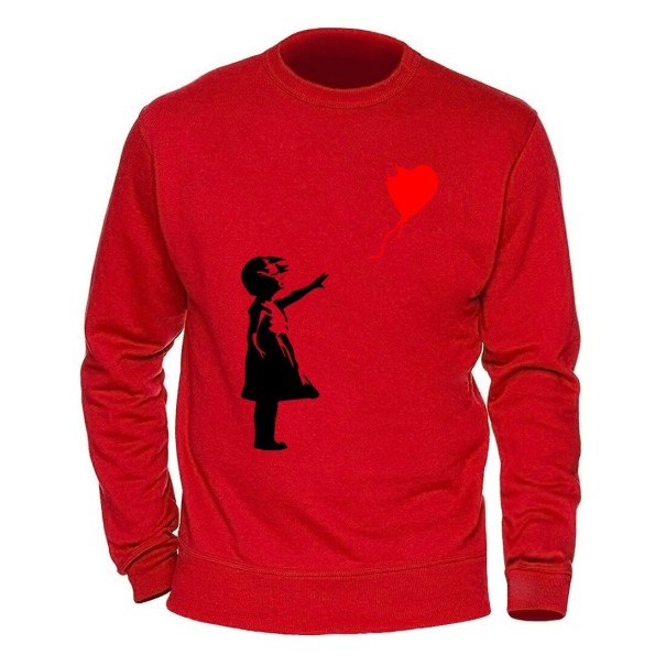 Férfi pulóver egy lánnyal piros XL