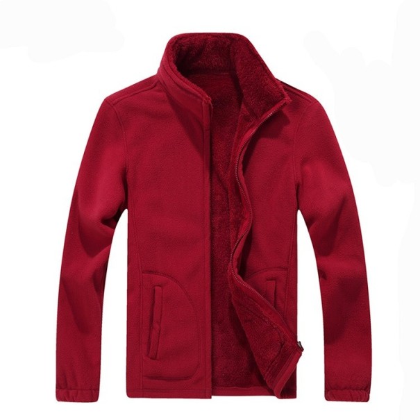 Férfi szabadidő polár dzseki J951 piros 3XL