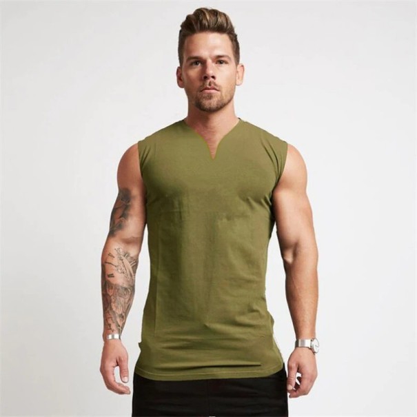 Férfi tank top T2003 katonai zöld XL