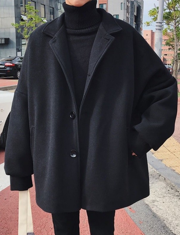 Férfi téli kabát S104 fekete L