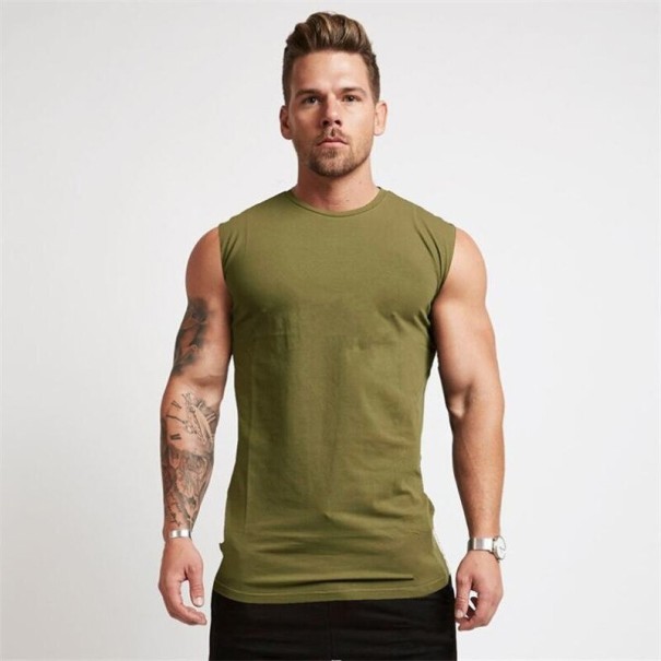 Férfi ujjatlan póló F1823 katonai zöld XL