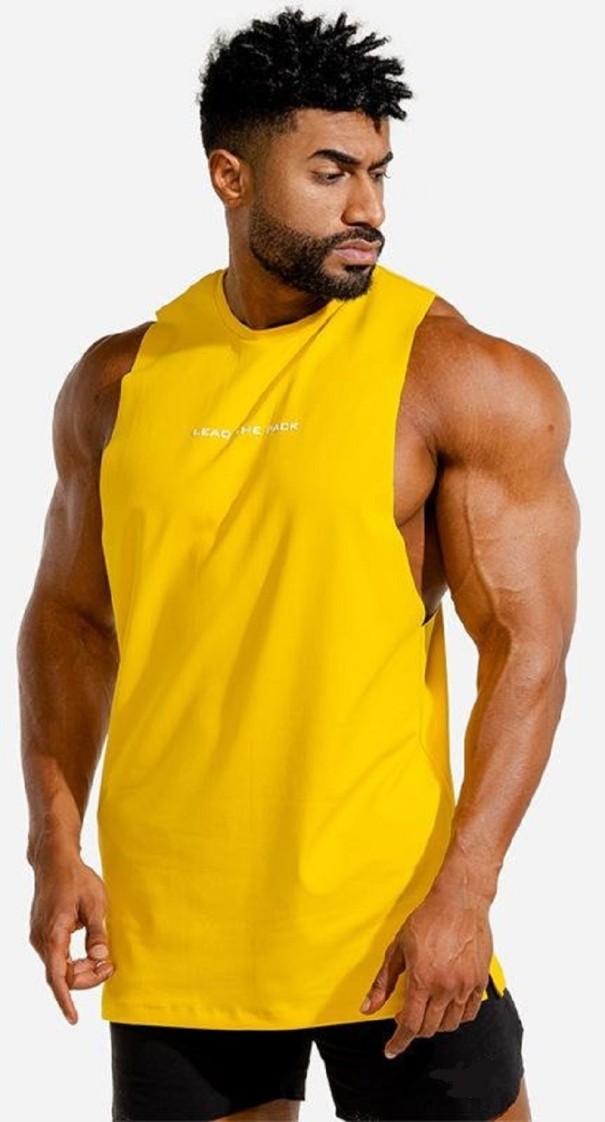 Férfi ujjatlan póló T1945 sötét sárga M