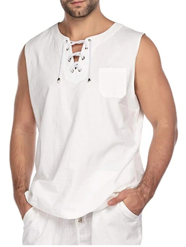 Férfi ujjatlan póló T1967 fehér L
