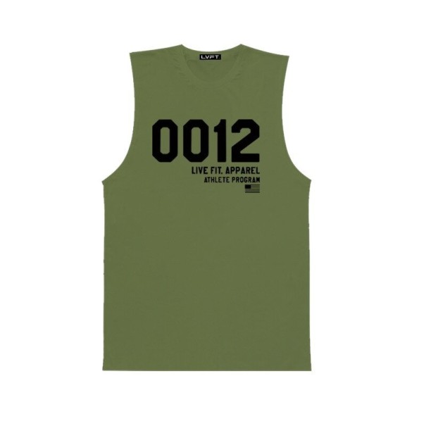 Férfi ujjatlan póló T1982 katonai zöld L