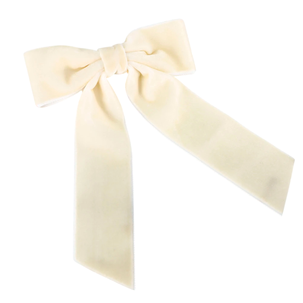 Fermaglio per capelli a fiocco in velluto Fermaglio per capelli elegante Accessorio stiloso Fiocchetto delicato Carinissima decorazione per capelli Fermaglio di moda per donne crema