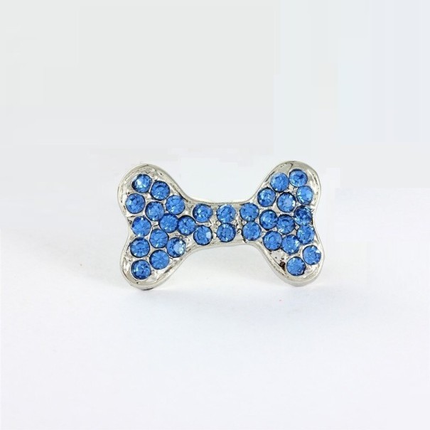 Fermaglio per piccoli cani con pietre blu