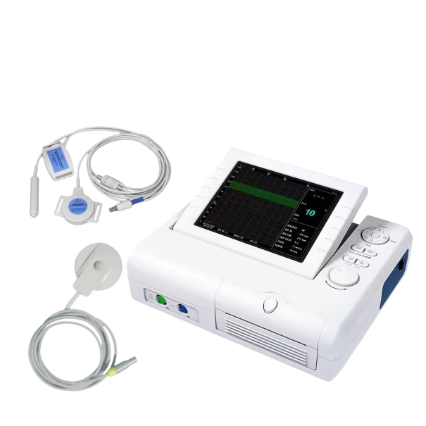 Fetální monitor CMS800G se dvěma sondami Ultrazvuk 1,0 MHz snímání kontrakcí i dvojčat 8palcový LCD displej Bílá Do porodnice i ambulance 1