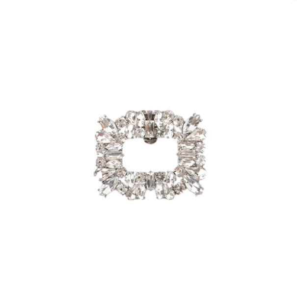 Fibbia decorativa per décolleté con cornice di pietre brillanti 6 cm in metallo con clip di fissaggio accessorio per scarpe elegante per la modifica delle calzature 1