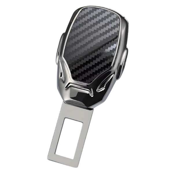 Fibbia di estensione per cintura di sicurezza auto ergonomica fibbia nero-argento design compatto per seggiolini auto 1