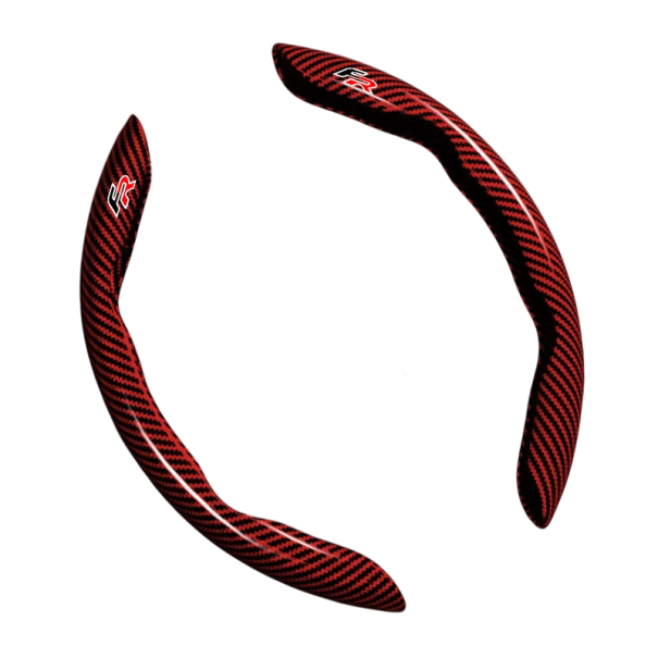 Fibră de carbon anti-alunecare volan capac interior auto capac protector decorare auto stil modern accesorii volan roșu