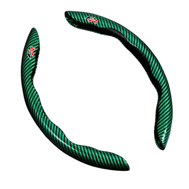 Fibră de carbon anti-alunecare volan capac interior auto capac protector decorare auto stil modern accesorii volan verde