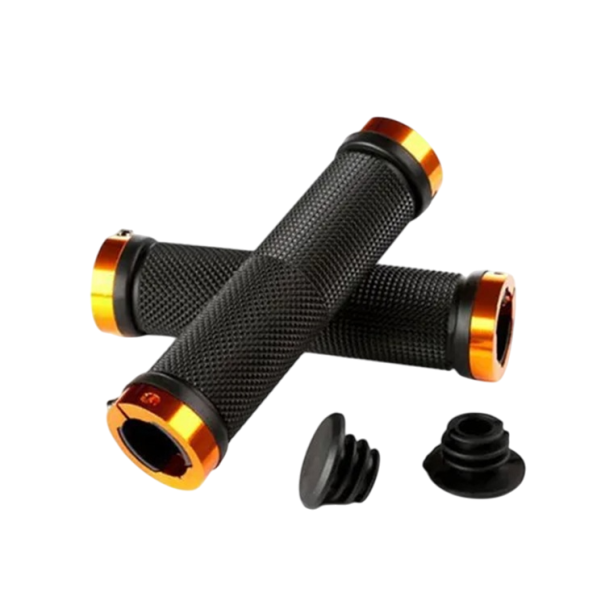 Fiets handvatten 132 x 22,2 mm Vergrendelbare rubberen handvatten Antislip waterdicht Zachte handvatten Mountainbike accessoires goud