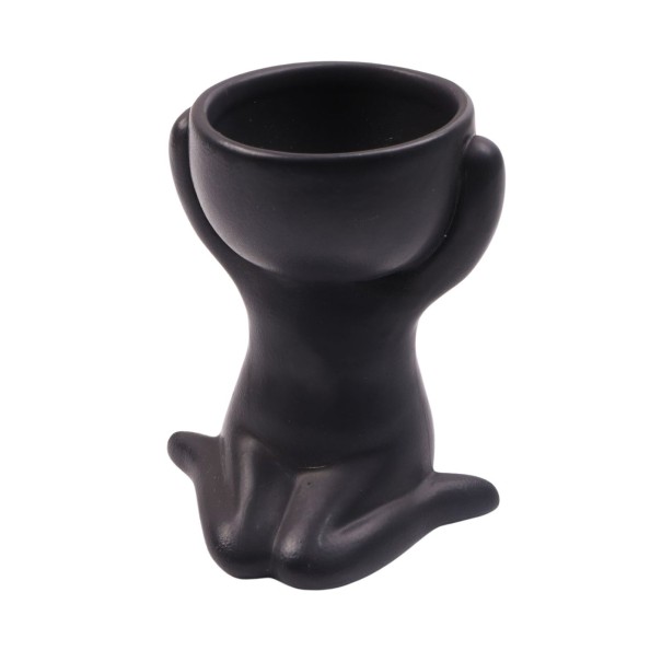 Figura de palo en maceta decorativa negro