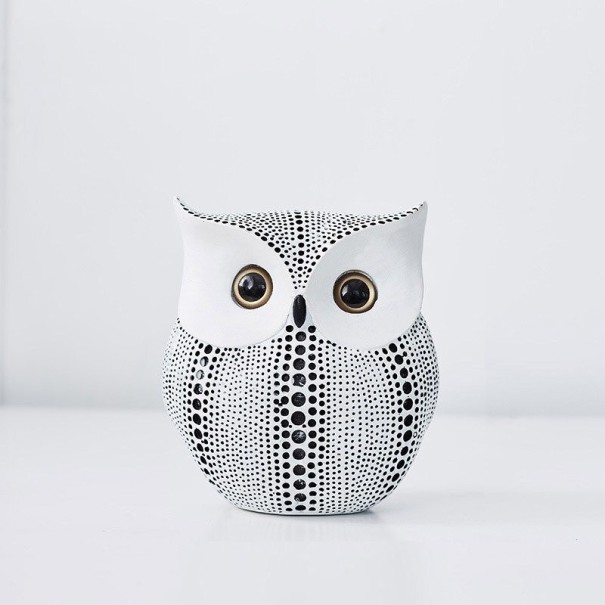 Figurine décorative de hibou blanc