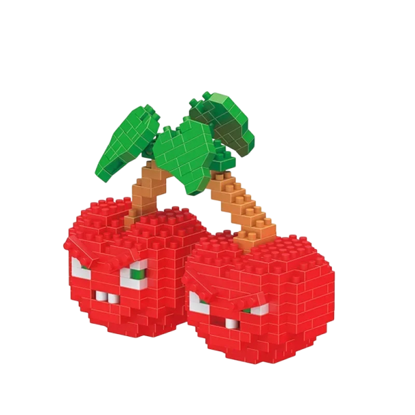 Figurine en plastique de cerise de Plants vs Zombies 360 pièces Mini kit de construction Personnage de jeu Kit de construction pour enfants et collectionneurs 9,5 x 8 x 4,5 cm 1