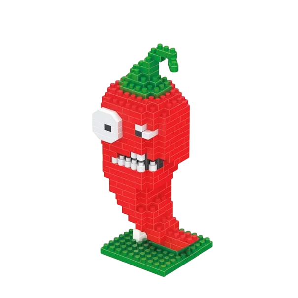 Figurinha dobrinha de pimento de Plants vs Zombies 230 pcs Mini construção Figura de jogo Bloco de construção para crianças e colecionadores 11 x 6 x 4 cm 1