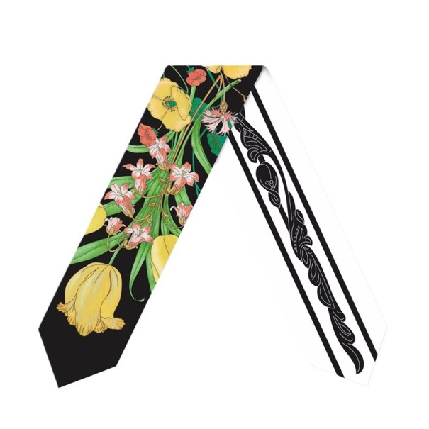 Fijne lijn dames smalle sjaal 88 x 11 cm Dun mode sjaal voor haar en hals Haarband voor vrouwen Accessoire voor tas Het hele jaar door zwart