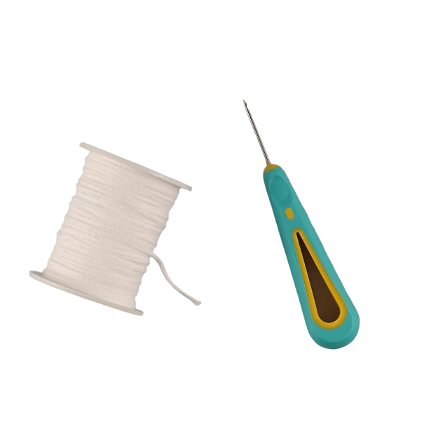 Fil avec aiguille à enfiler pour la fabrication de bougies 1