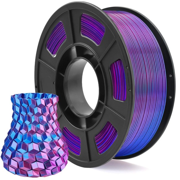 Filament 1,75 mm 250 g Dubbel färg lila + blå Precision ±0,03 mm Utskrift 200–230 °C Säng 40–60 °C För FDM 3D-skrivare 1