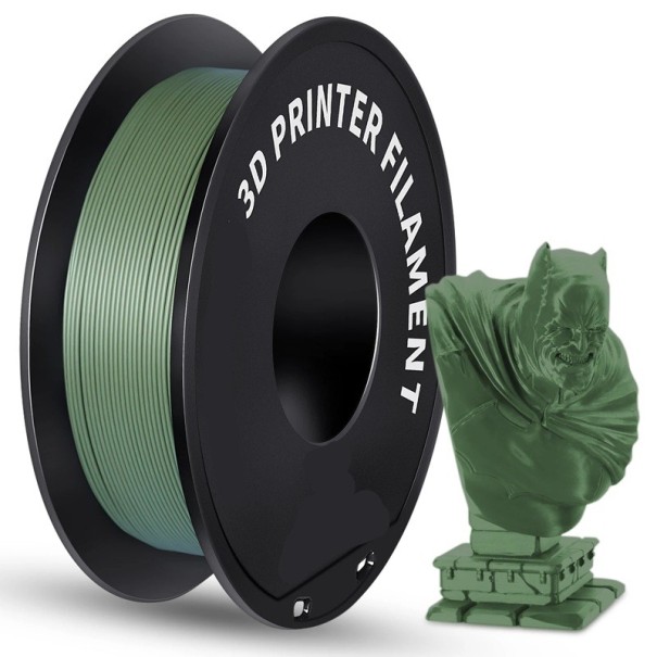 Filament PLA 1,75 mm 1 kg cívka Matná textura Ostré detaily Kvalitní tisk Pro všechny 3D tiskárny Teplota tisku 190-220°C tmavě zelená