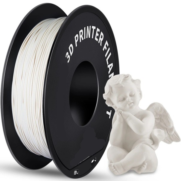 Filament PLA 1,75 mm bobină de 1 kg Textură mată Detalii clare Imprimare de înaltă calitate Pentru toate imprimantele 3D Temperatura de imprimare 190-220°C alb