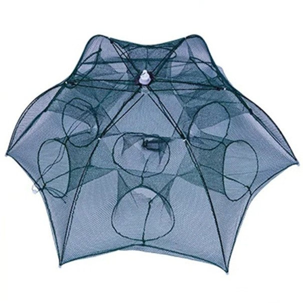 Filet de pêche portable avec 12 ouvertures Piège à poissons pliable Maille résistante Léger et compact Conception pour une pêche facile Utilisation facile en eau douce et en eau salée 1